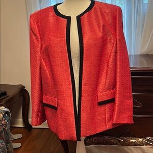 Nipon Boutique Vibrant Red/Dark Pink Blazer with Black Accents
